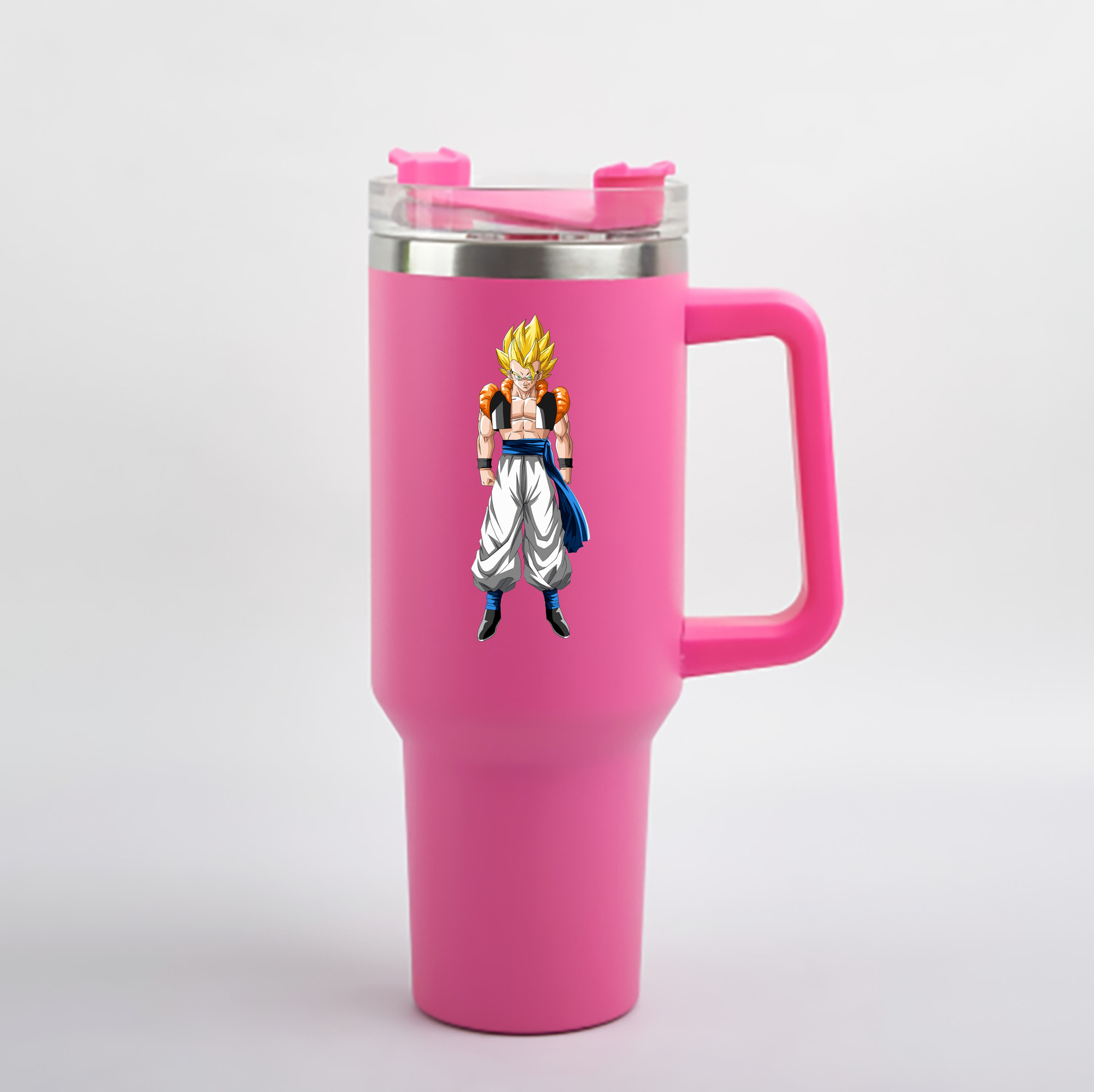 （画像用） ドラゴンボール ベジータ四世（Bejīta Yonsei）DRAGON BALL Vegeta IV 1200mL車用タンブラー - クリスタルステッカー（プラスチックストロー付き）